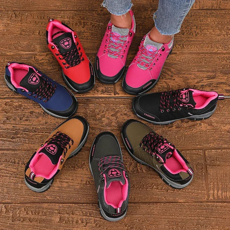 Women's Hiking Sneakers Fashionable Breathable Upper Outdoor Camping Shoes Anti Slip Flexible Female Designer Vulcanized Shoes