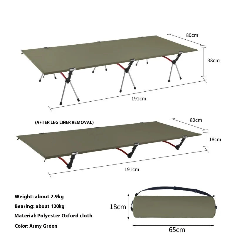 Lohascamping 90cm widen Camping cot Ultralight Portable High-low dual-purpose folding Bed Backpacking Travel hiking Sleeping Cot