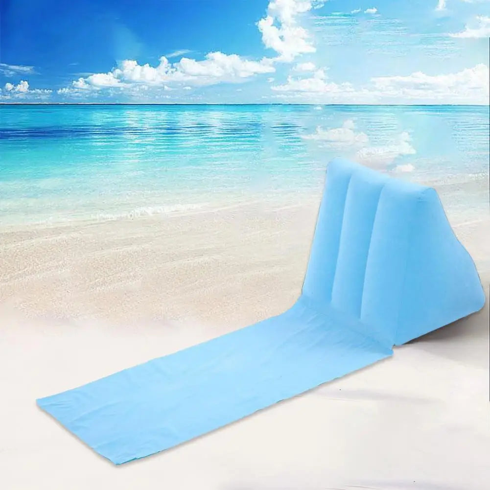 Outdoor Camping Pillow Triangular Cushion PVC Flocking Inflatable Pillow Folding Summer Beach Lying Pillow Travel Equipment Tool