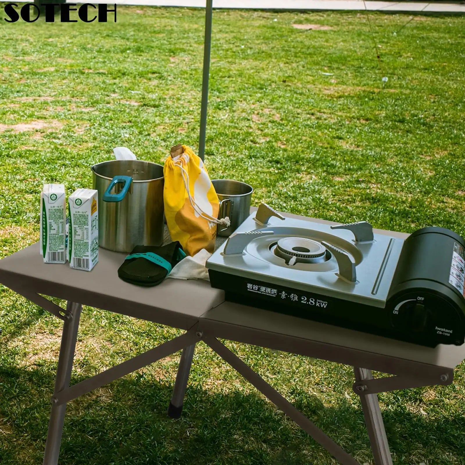 Outdoor Camping Folding Table Stainless Steel Portable Multi-functional Lightweight Table For Festival Party Picnic Hiking BBQ