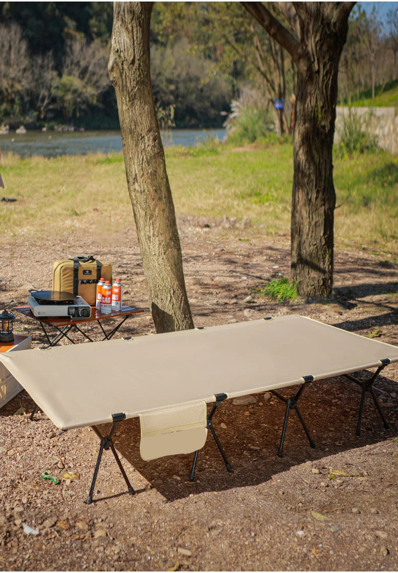 Lohascamping 90cm widen Camping cot Ultralight Portable High-low dual-purpose folding Bed Backpacking Travel hiking Sleeping Cot