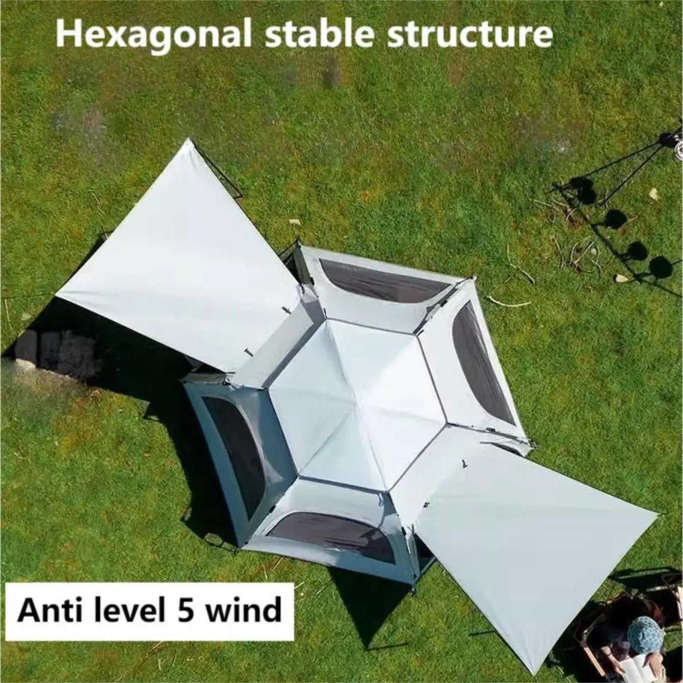 Camping pop up tents waterproof Portable Windproof tents for camping 4 person family tent with Skylight,Upgraded Large Size