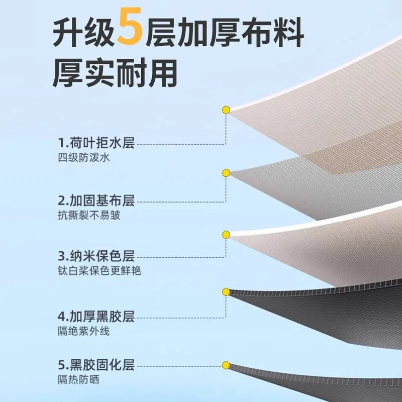 Canopy tent outdoor camping shade hexagonal vinyl coated silver thickened curtain sun protection pergola camping picnic equipmen