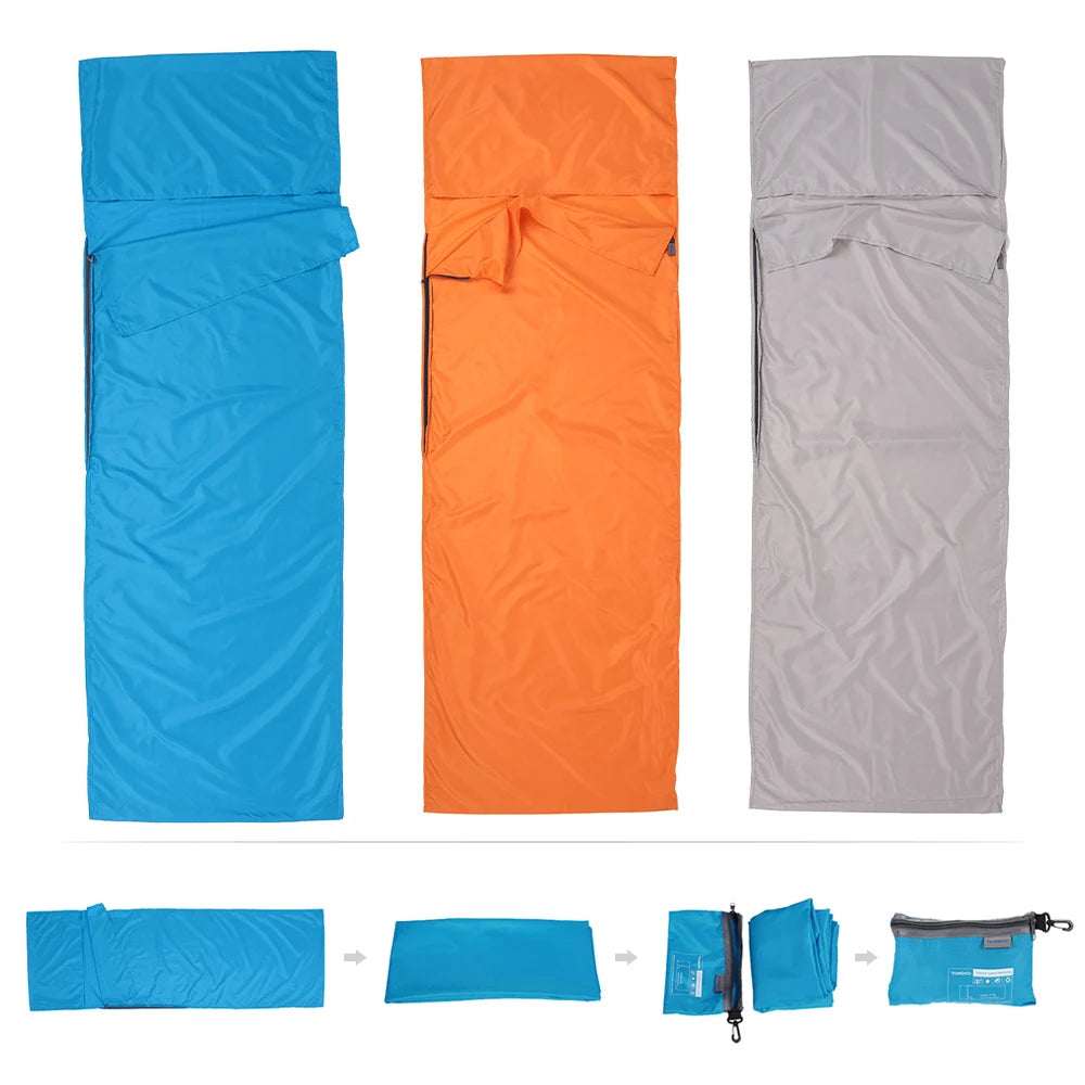 Sleeping Bag Lightweight Outdoor Liner Polyester Pongee Portable Single Sleeping Bags Camping Travel Hotel Sleep Bag 75*210CM