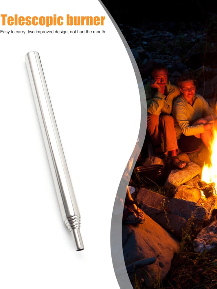 Blow Fire Tube Collapsible Blowing Fire Stick for Outdoor Camping Cooking Tools