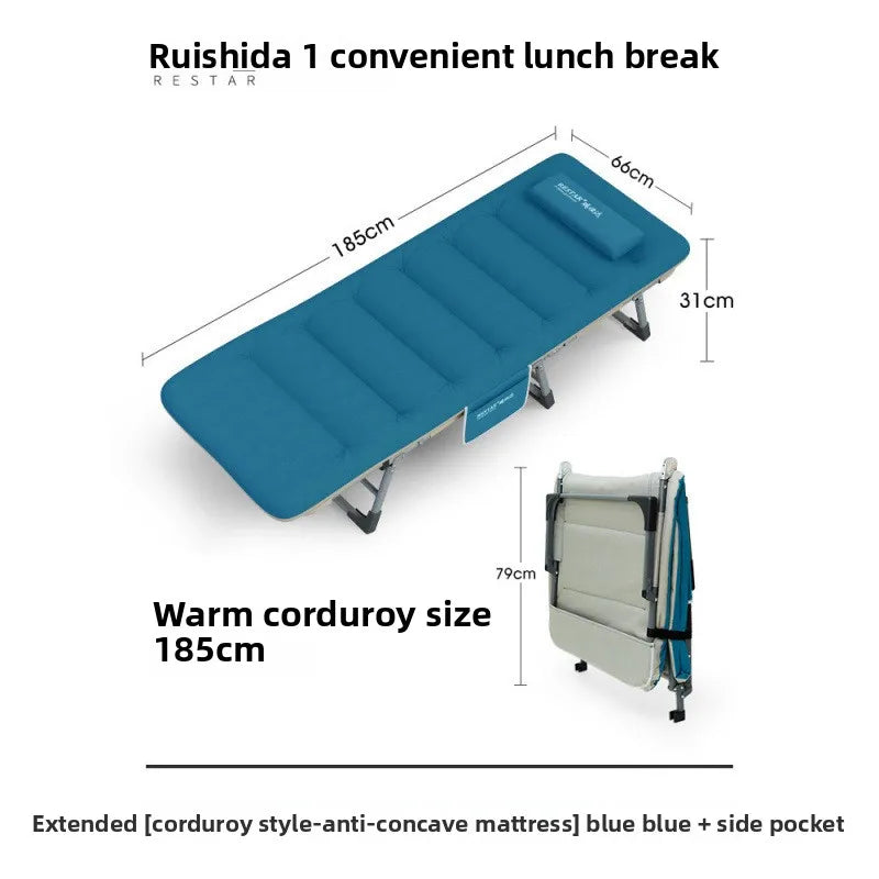 Sleeping Cots for Adults 6 Positions, Portable & Foldable Bed with Mattress and Pillow, Heavy Duty Sturdy Frame for Camp, Home