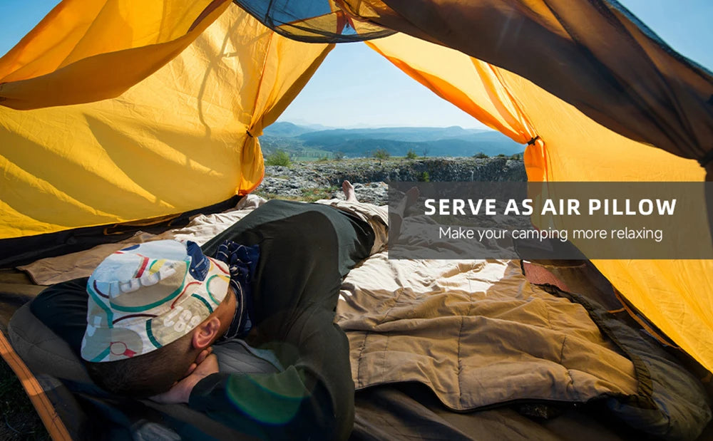 Inflatable Camping Pillow with Removable Washable Cover,Travel Pillow for Neck Support,Hiking,Backpacking,Office,Airplane,Car