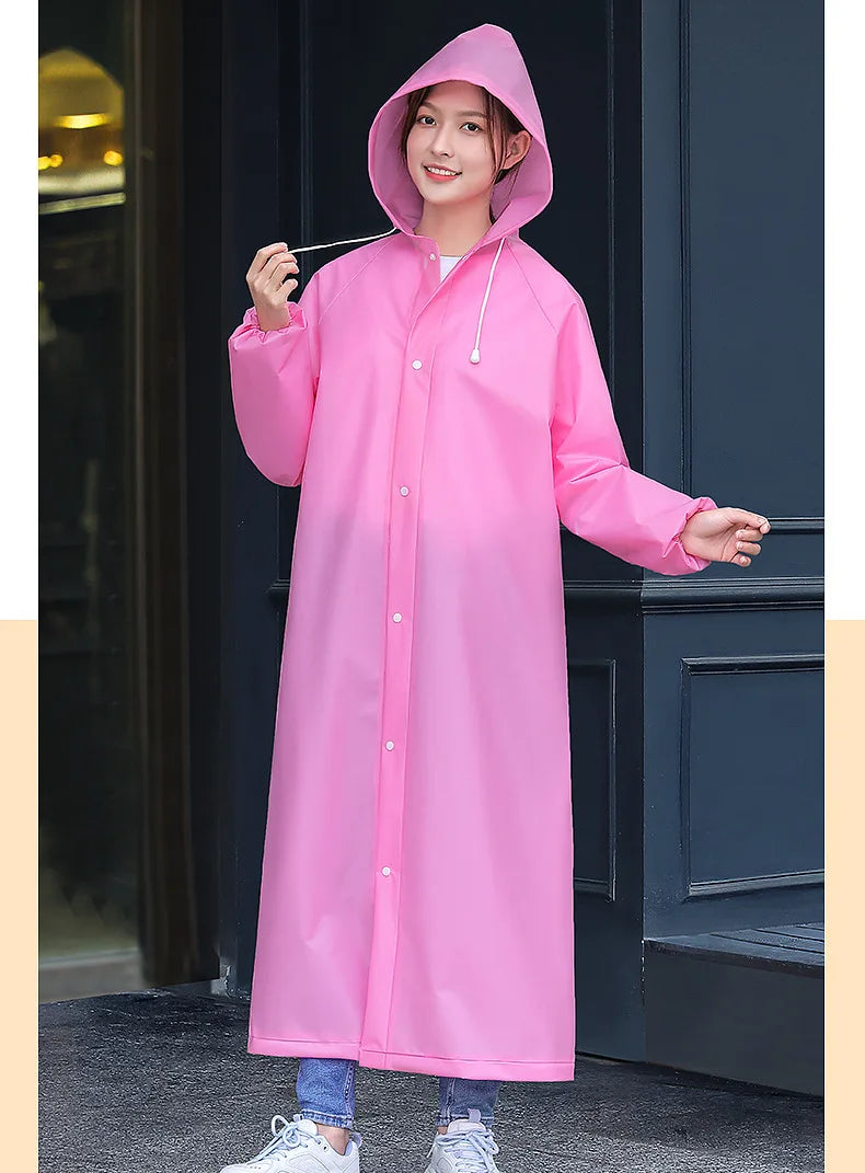 Adult Long Raincoats EVA Impermeable Waterproof Rain Coat Men Women Travel Hooded Beam Port Rain Poncho For Fishing Camping