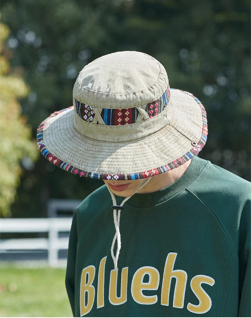 2024 Fashion Summer Bucket Hat Outdoor Camping Cap Hiking Fishing Hats Fishing Accessories Bike Accessories Cowboy Hats Sun Caps