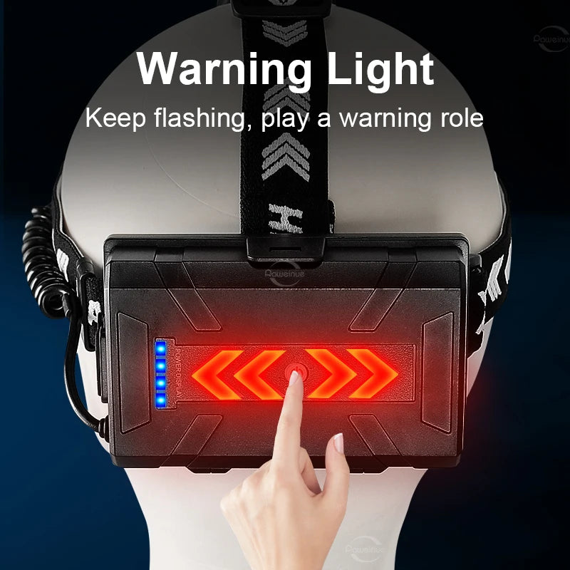 80000LM Powerful Headlamp USB Rechargeable Headlight Flashlight Large aperture XHP360 LED Head lamp Camping Fishing Head Lantern