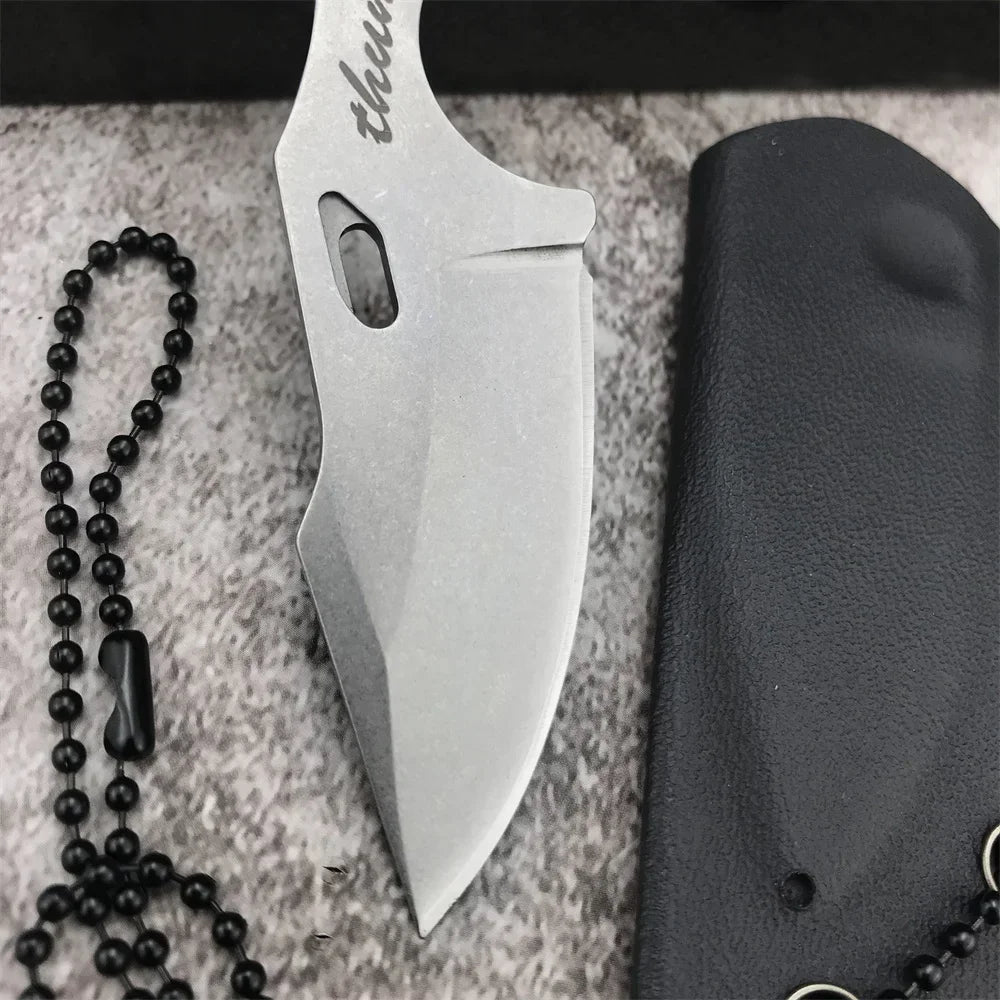 Mini Neck Knife Pocket Fixed Blade Small Lightweight Portable Outdoor Tactical Survival Knives EDC Multi-tool Keychain Knife