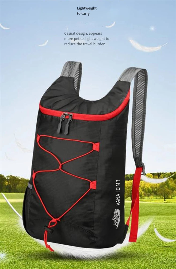 Camping Hiking Multifunctional Outdoor Folding Sports Backpack Ultra Lightweight Carrying Waterproof Nylon Fabric Fitness Bag