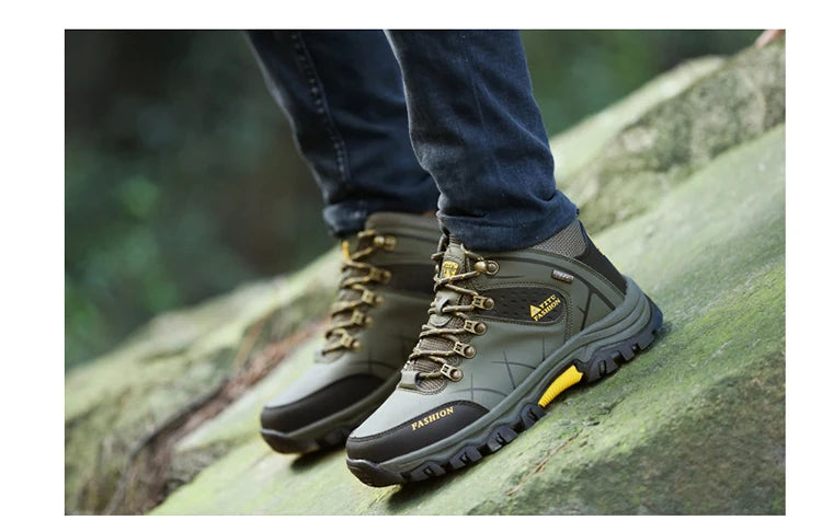 Men's Hiking Shoes Waterproof Wear-resistant Sports Camping Climbing Shoes Outdoor Trekking Tourism Shoe Fishing Hunting Boots