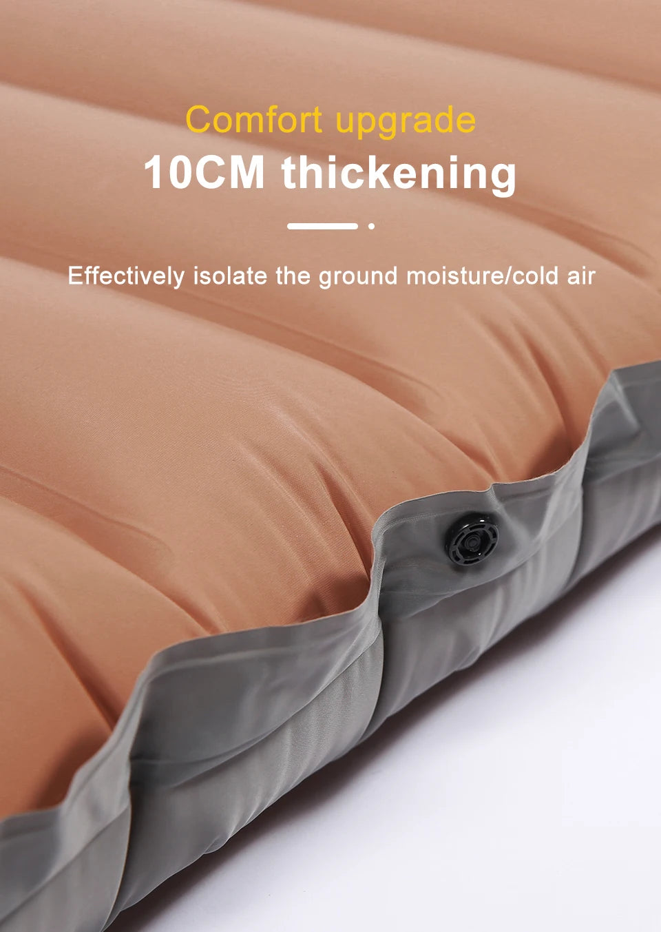 PACOONE 10Cm Thicken Sleeping Pad Ultralight Self-inflating Air Mattress Splicing Bed Beach Picnic Mat Camping Tent Air Cushion