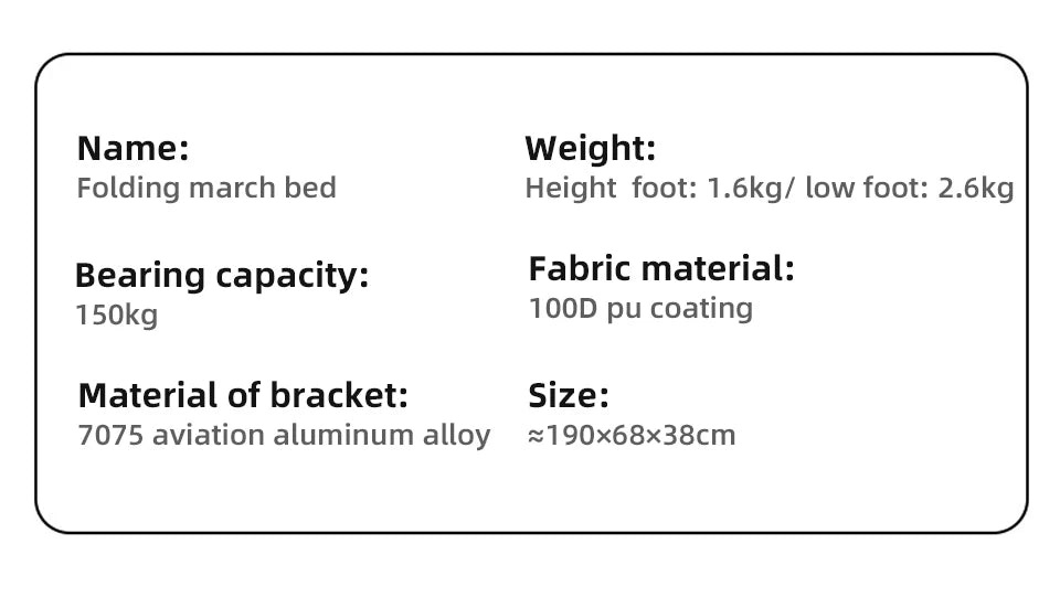 PACOONE Camping Cot  Folding Camping Bed Portable Outdoor Bed Comfortable Sleeping Cots for Adults & Kids Camping, Travel, RV