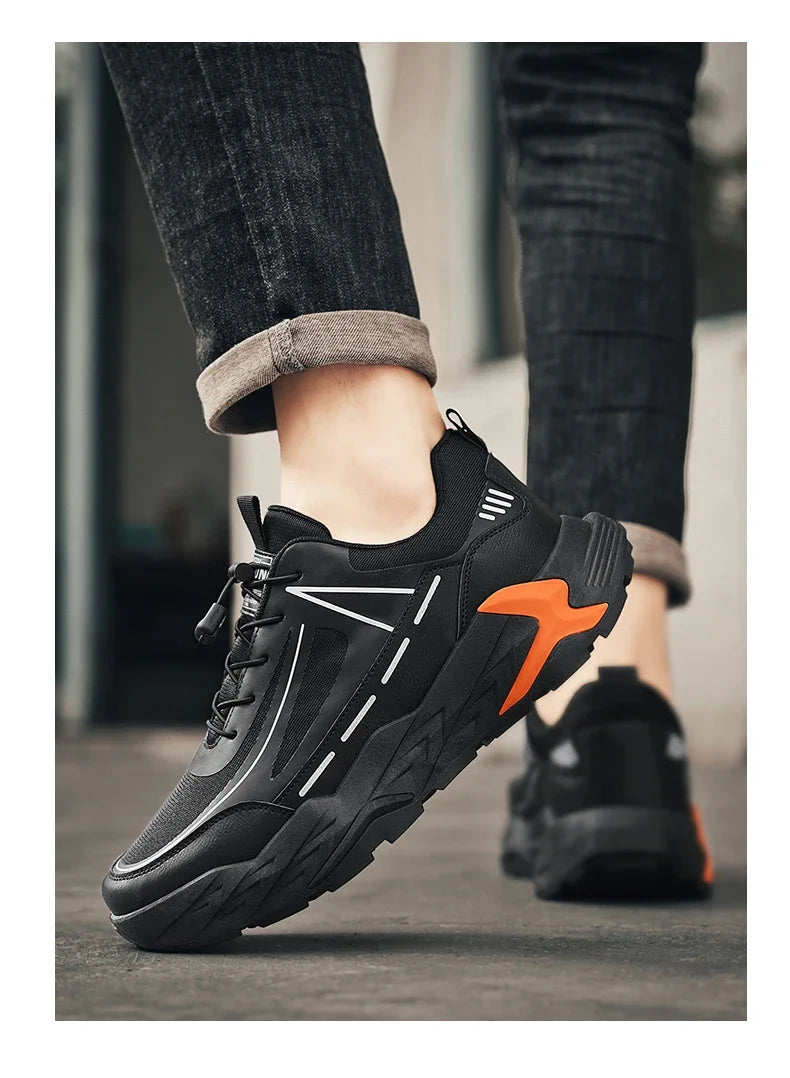 2025 New Men Hiking Shoes Outdoor Camping Resistant Non Slip Sneakers Male Casual Lightweight Lace-Up Walking Shoes