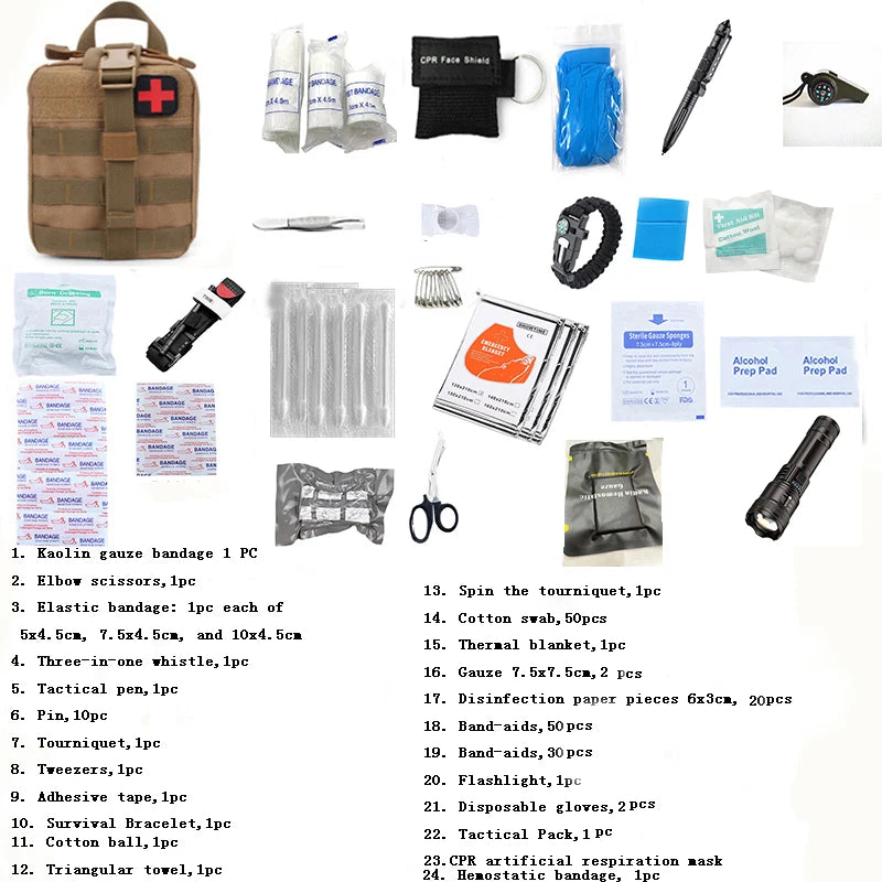 183Pcs Tactical First Aid Kit Survival Tool Set Survival Emergency Camping Camping Emergency Supplies
