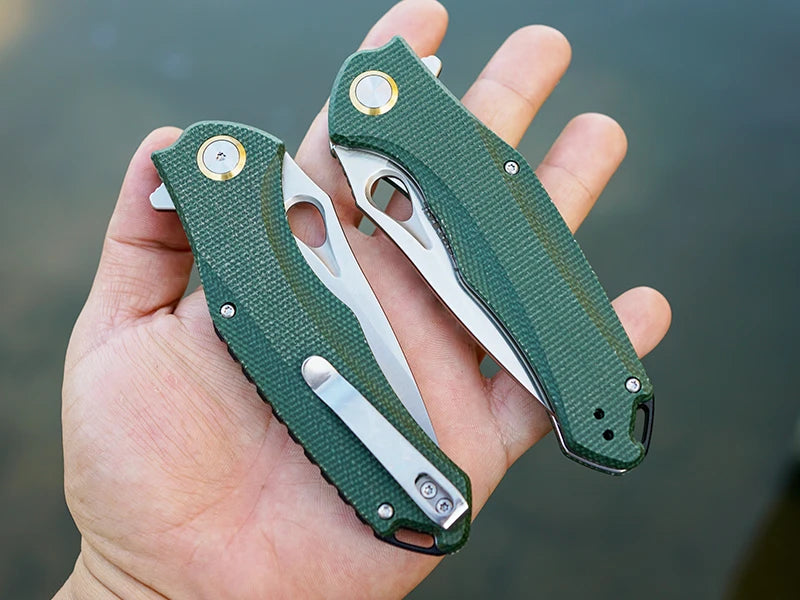 Practical Pocket knife made with14C28N Steel,Reversible Deep-carry Pocket Clip,Flipper. For Outdoor Camping and Gift, EDC Knife