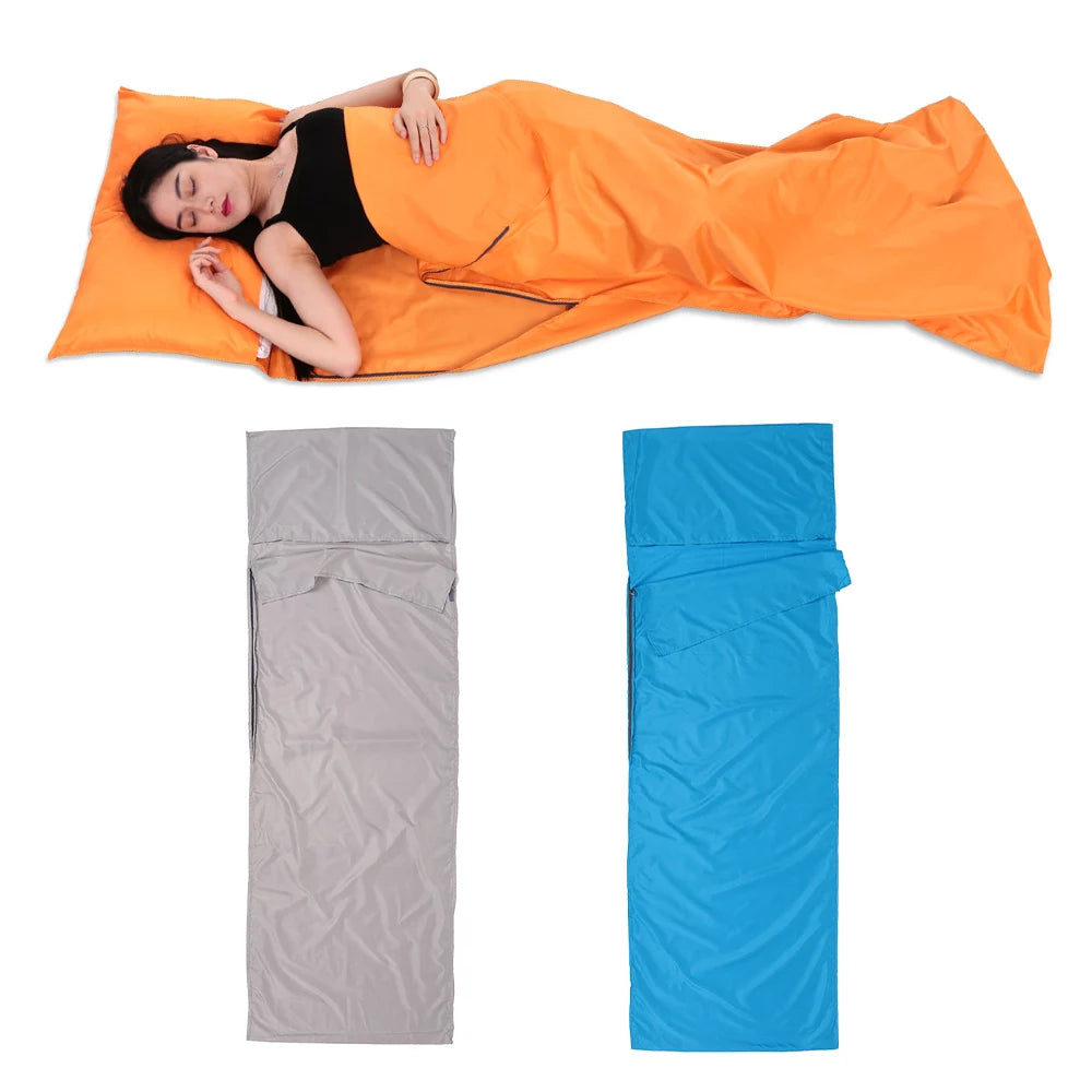 Sleeping Bag Lightweight Outdoor Liner Polyester Pongee Portable Single Sleeping Bags Camping Travel Hotel Sleep Bag 75*210CM