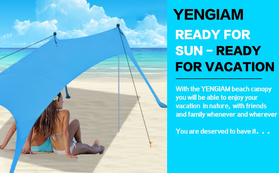 Portable Beach Sun Shade People UV Resistant Camp Bed Tent Sun Shelter Canopy Garden House with Storage Bag for Equipment