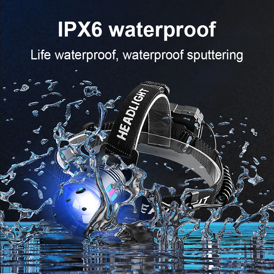 Super Bright LED Headlamp High Power Head Flashlights Rechargeable Head Lantern Comfortable Headlights Outdoor Riding Head Torch