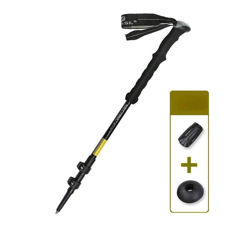 Outdoor Foldable Walking Stick Camping Portable Trekking Poles Adjustable Telescopic Alpenstock For Hiking Mountaineering