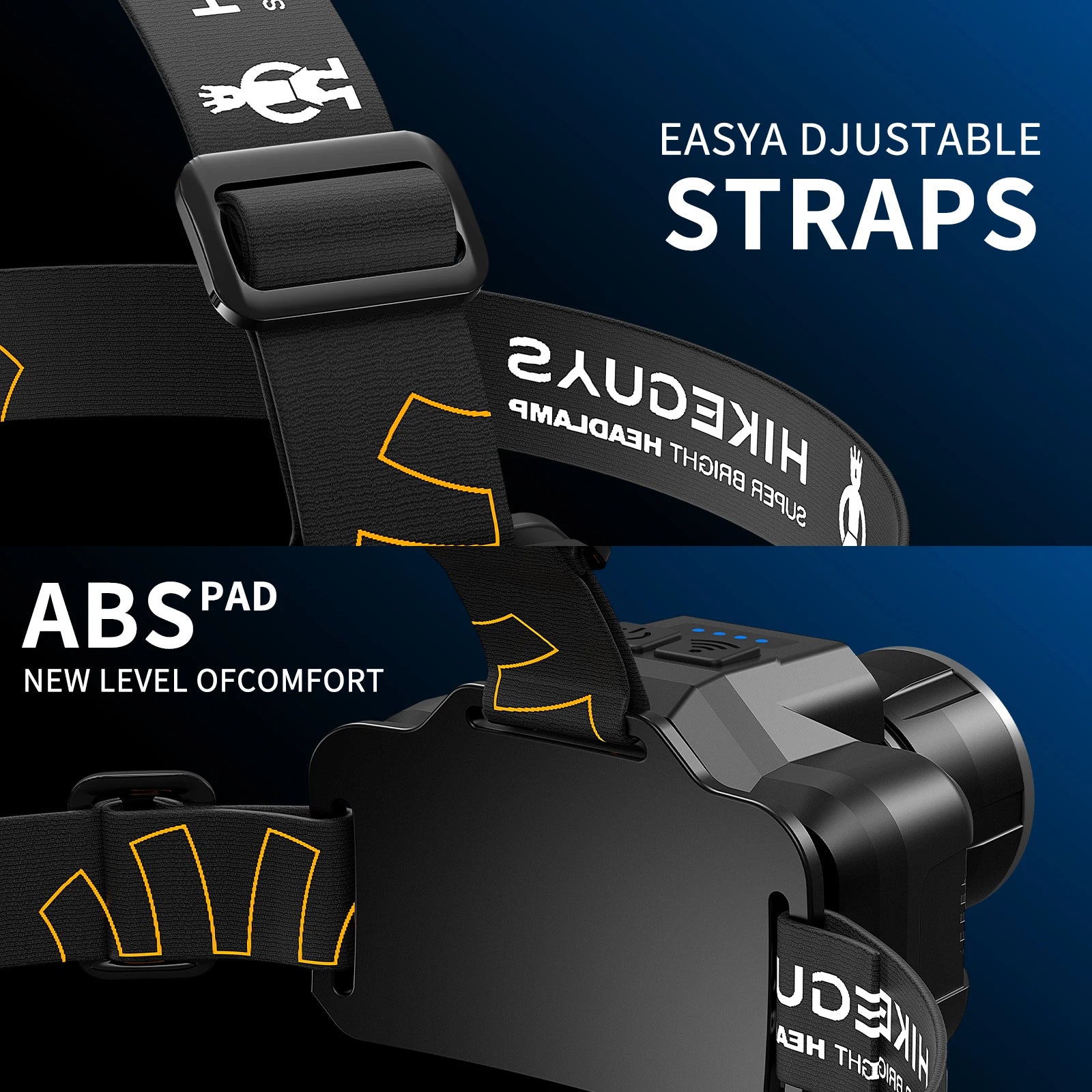 LED Rechargeable Headlamp, High Lumens Headlight with Sensor 6 Modes Waterproof 90° Adjustable Zoom for Hiking Camping