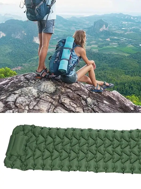 Sleeping Pad for Camping-Upgraded Ultralight Inflatable Air Mattress with Pillow,  Air Mattress One Second Deflation