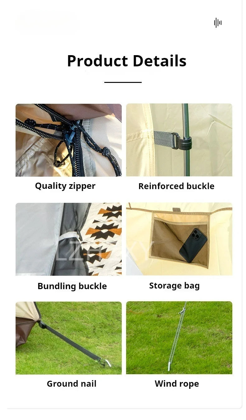 Outdoor camping tent one-bedroom one-living room large space thickened windproof rainproof and sunshade tent Camping Shelters