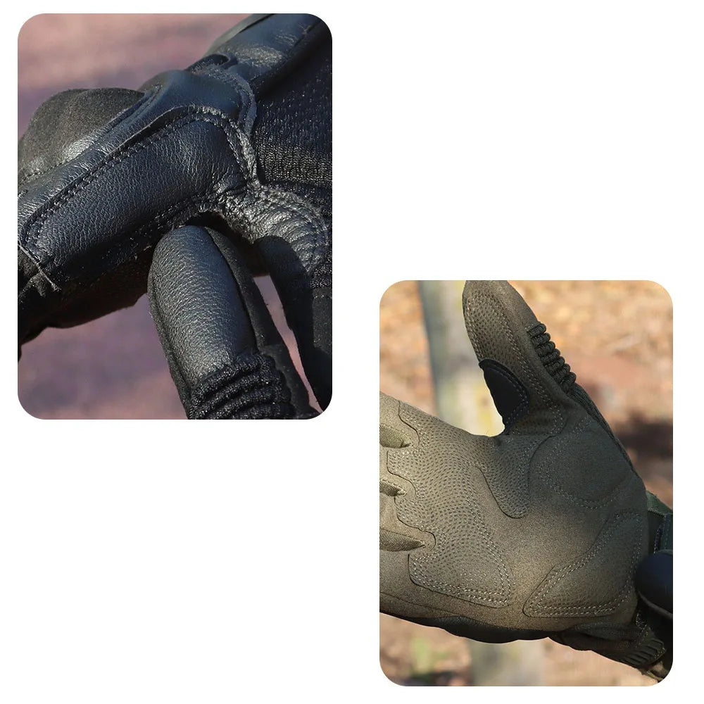 Tactical Gloves Touch Screen PU Leather Protective Shell Non-slip Gear Outdoor Hunting Paintball Motorcycle Sport Cycling Work