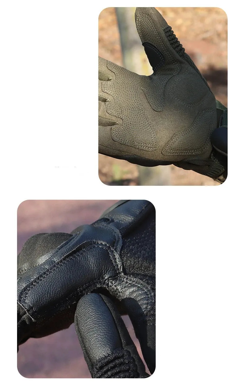 Tactical Gloves Touch Screen PU Leather Protective Shell Non-slip Gear Outdoor Hunting Paintball Motorcycle Sport Cycling Work