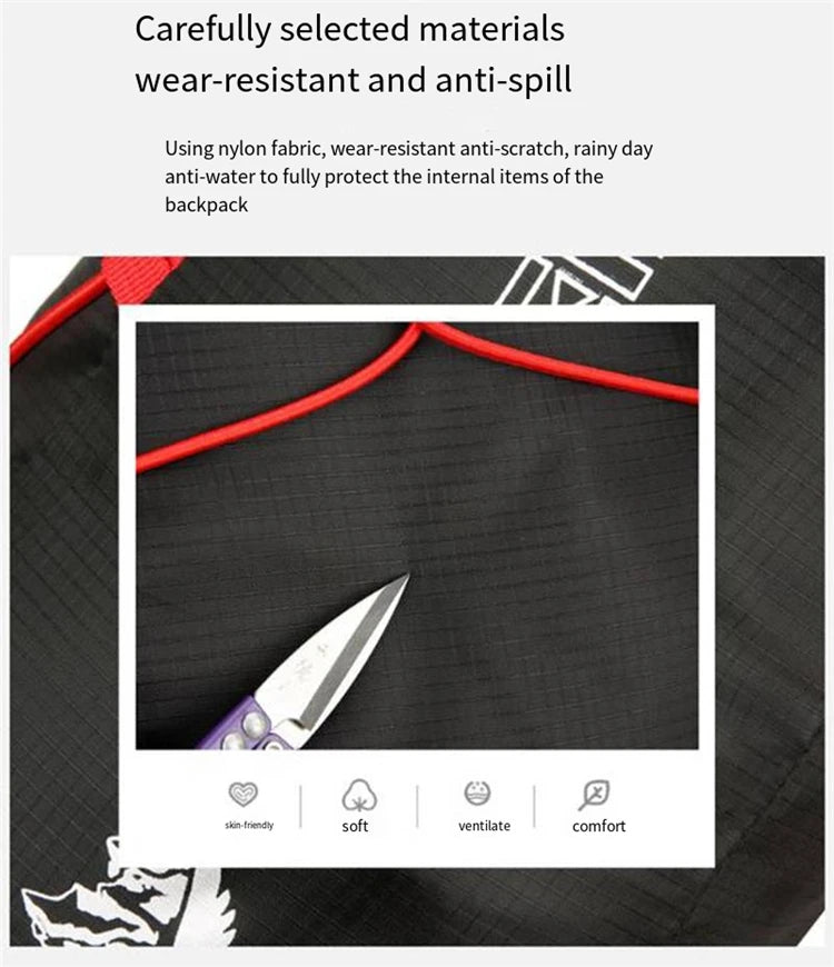 Camping Hiking Multifunctional Outdoor Folding Sports Backpack Ultra Lightweight Carrying Waterproof Nylon Fabric Fitness Bag