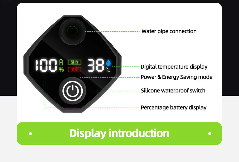 Portable Shower for Camping 6000mAh Rechargeable Camping Shower with Shower Head Intelligent LED Display Electric Shower Pump