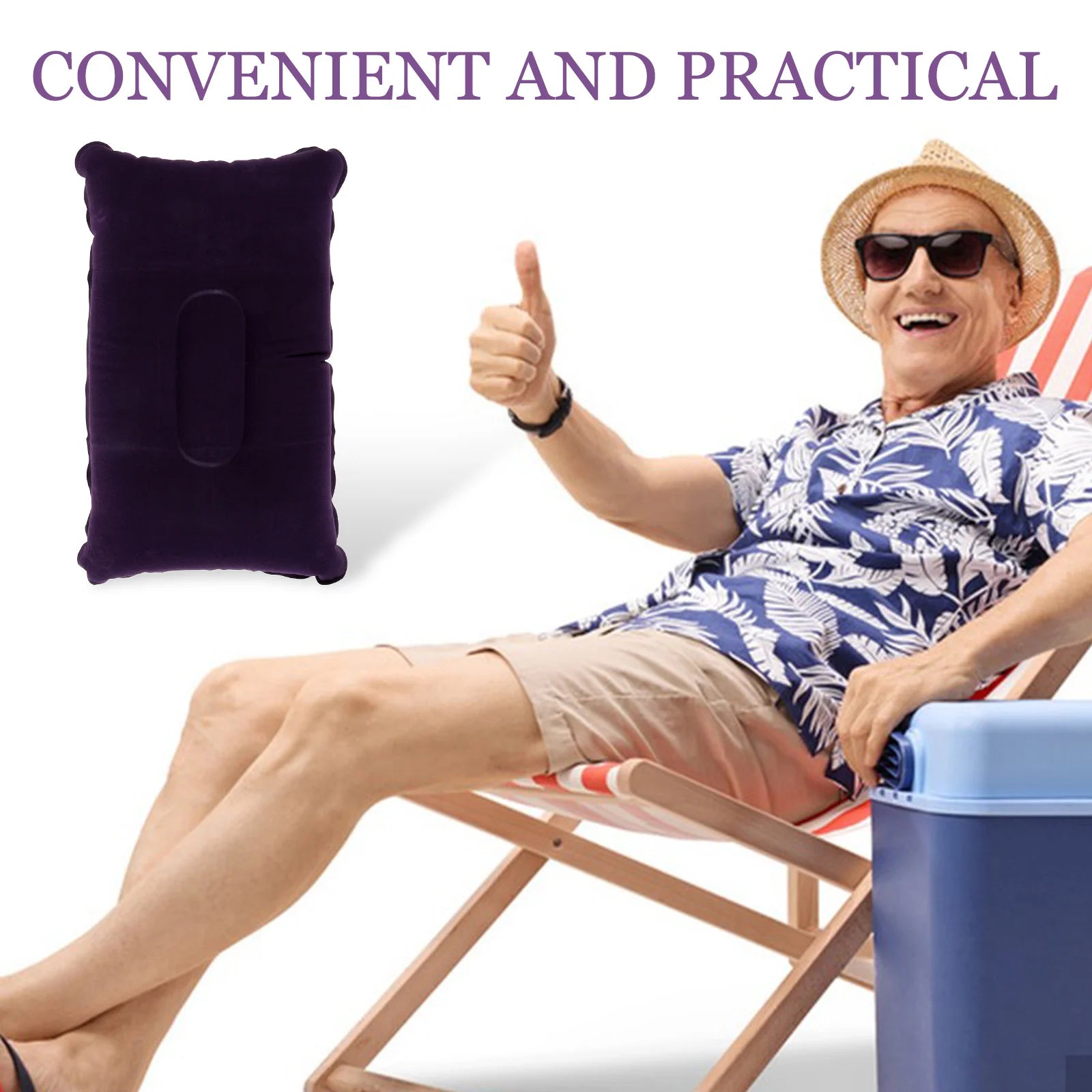 Camping Pillow Pillows For Sleeping Ergonomic Inflating Car Foam Outdoor Travel Portable Protect The Neck