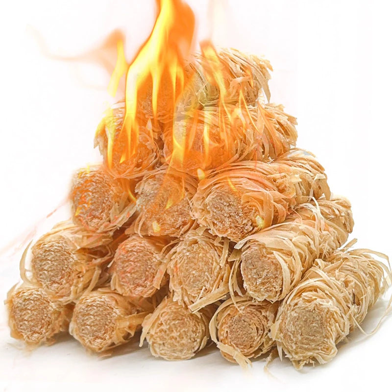 30/60pcs Fire Starters for Campfires,Grill,BBQ,Fireplace,Woodstove-Charcoal Starter - Waterproof,Natural Wood Fireplace Starters