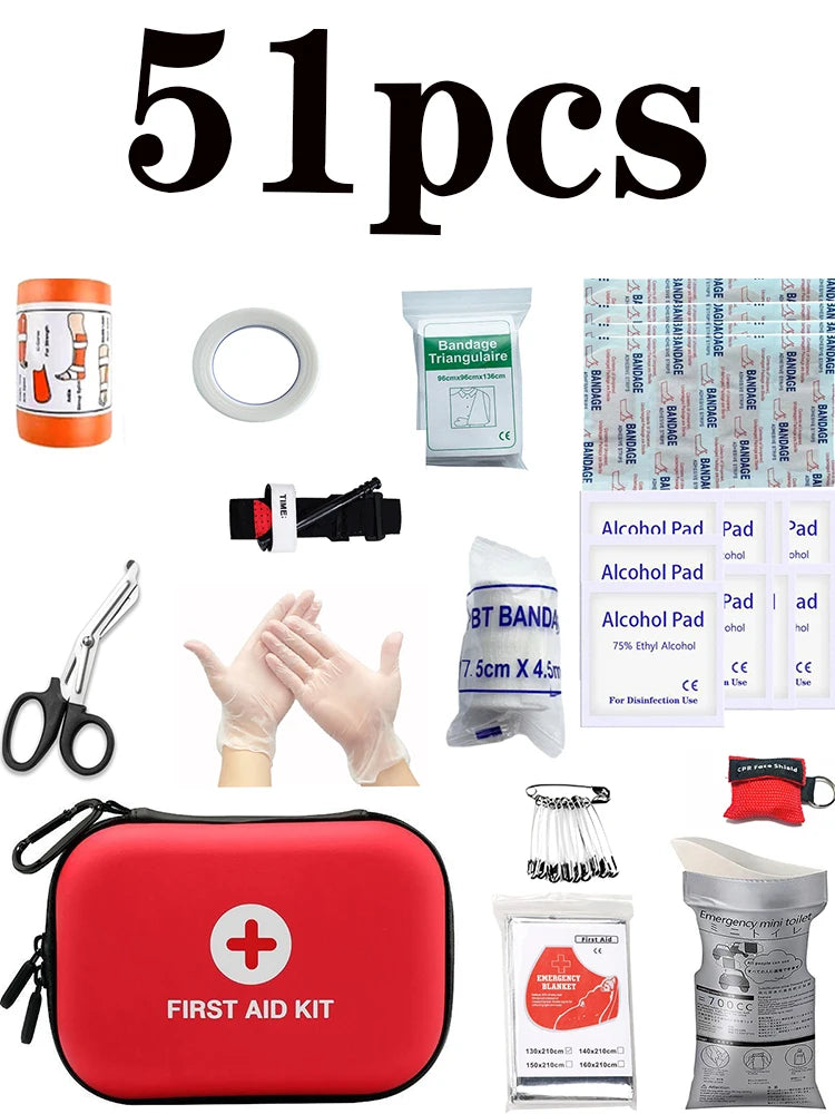 Outdoor  Survival Travel Camping Portable Emergency Medical First Aid Bag Kit For Household  EquipmentCar emergency medical kit