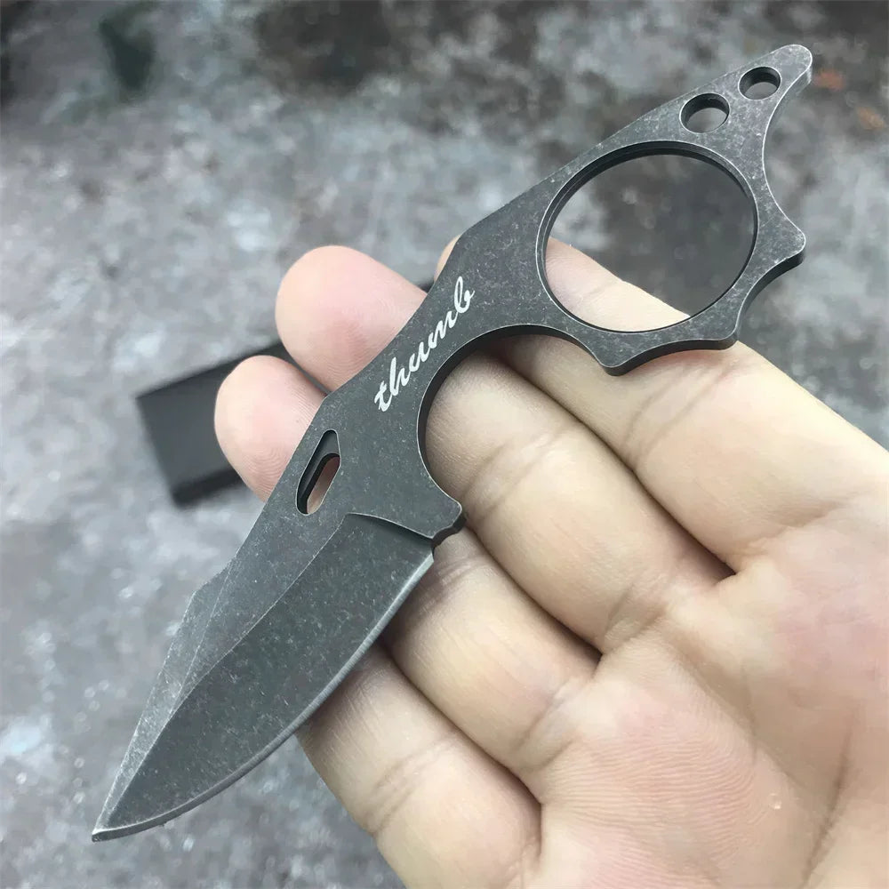 Pocket Fixed Blade Mini Neck Knife Small Lightweight Portable Outdoor Tactical Survival Knife EDC Multi Tool Keychain Knife