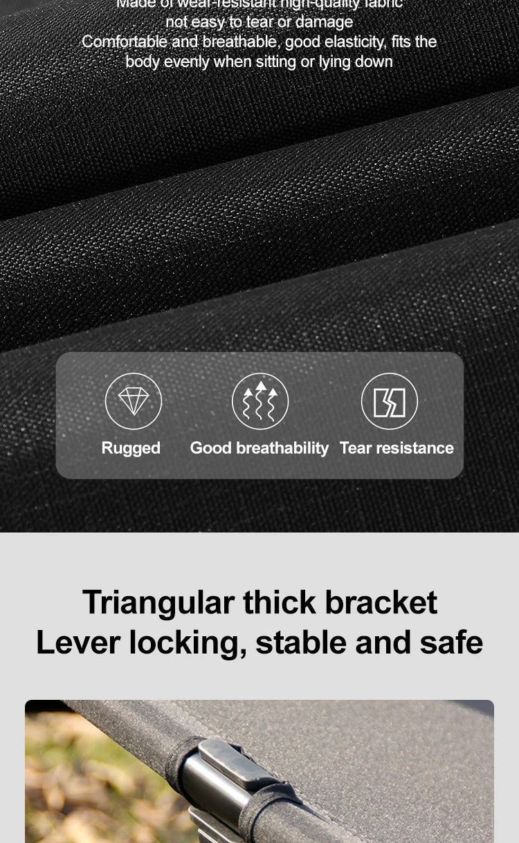 Military Camping Cot 600D Oxford, Portable Folding Bed 210x80cm, 4kg Lightweight, Compact for Outdoor Hiking Travel