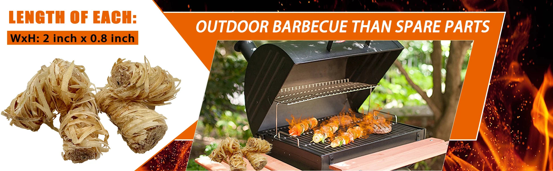 All Natural Wood Fire Starters 60pcs,Fireplace Camping Charcoal Grill Chimney Wood Stove Campfires Fire Starter Fatwood Sticks