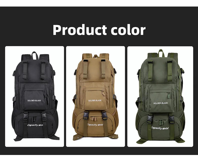 50L Camping Backpack Large Hiking Travel Bags Outdoor Sports Equipment Waterproof Oxford Shoulder Mountain Climbing Rucksack
