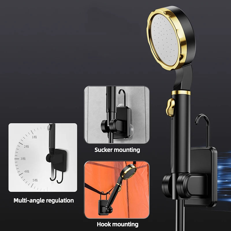 Portable Shower for Camping 6000mAh Rechargeable Camping Shower with Shower Head Intelligent LED Display Electric Shower Pump