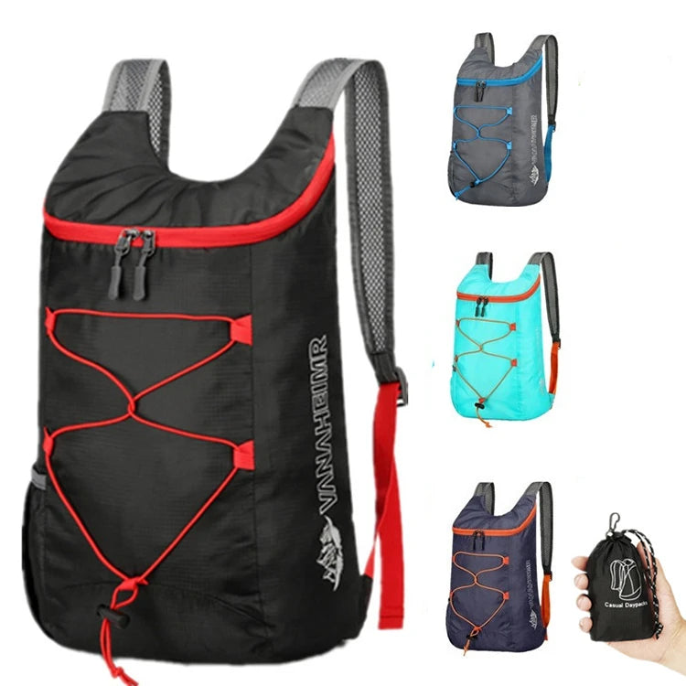 Camping Hiking Multifunctional Outdoor Folding Sports Backpack Ultra Lightweight Carrying Waterproof Nylon Fabric Fitness Bag