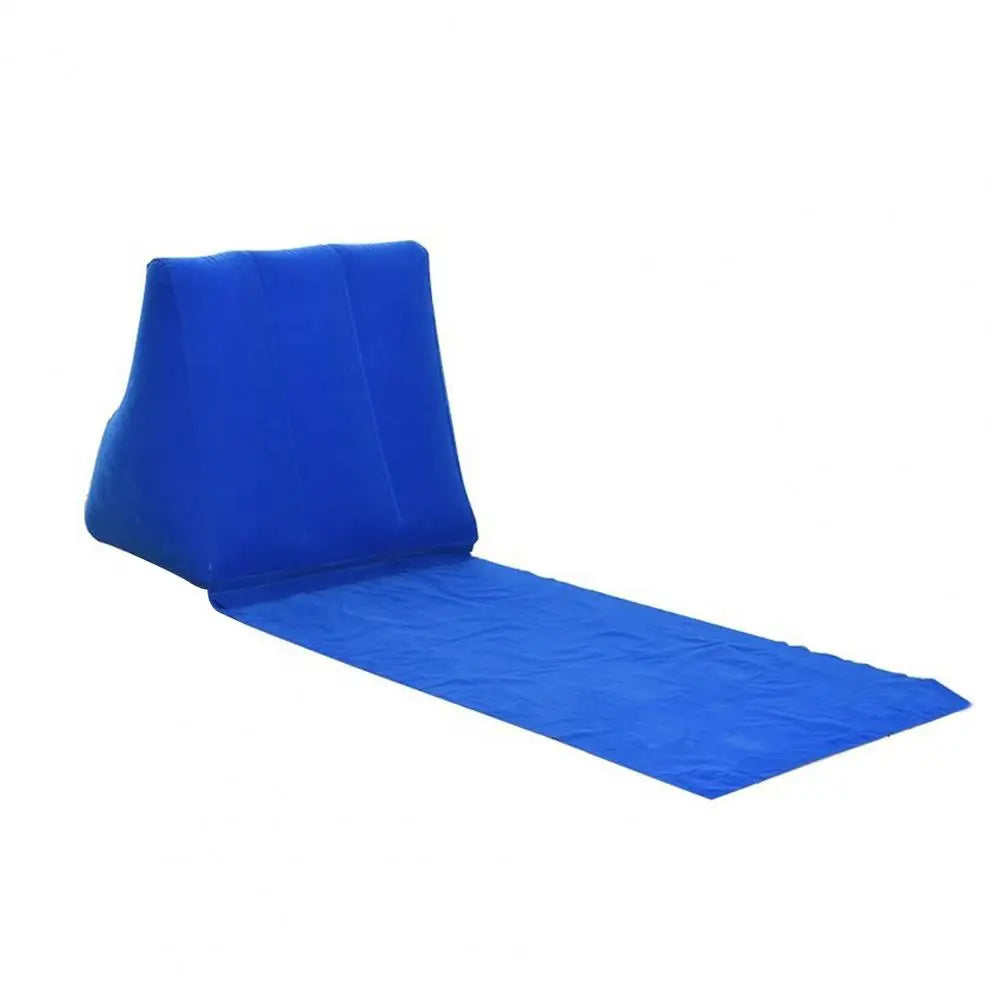 Outdoor Camping Pillow Triangular Cushion PVC Flocking Inflatable Pillow Folding Summer Beach Lying Pillow Travel Equipment Tool