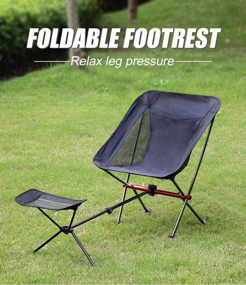 WESTTUNE Universal Camping Chair Foot Rest Folding Attachable Footrest Lightweight Footstool for Outdoor Fishing Beach Hiking