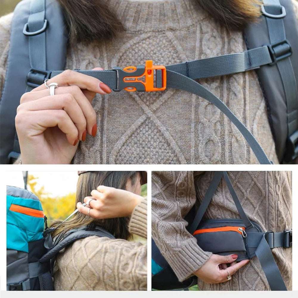 65l Travel Backpack Camping Large Hiking Bag Tourist Rucksack Waterproof Outdoor Sports Climbing Mountaineering Bag Luggage