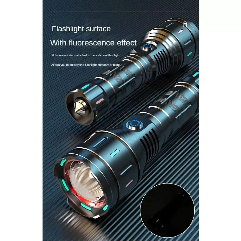 Flashlight, strong light charging, long-range ultra bright, household self-defense, outdoor portable small searchlight, LED zoom