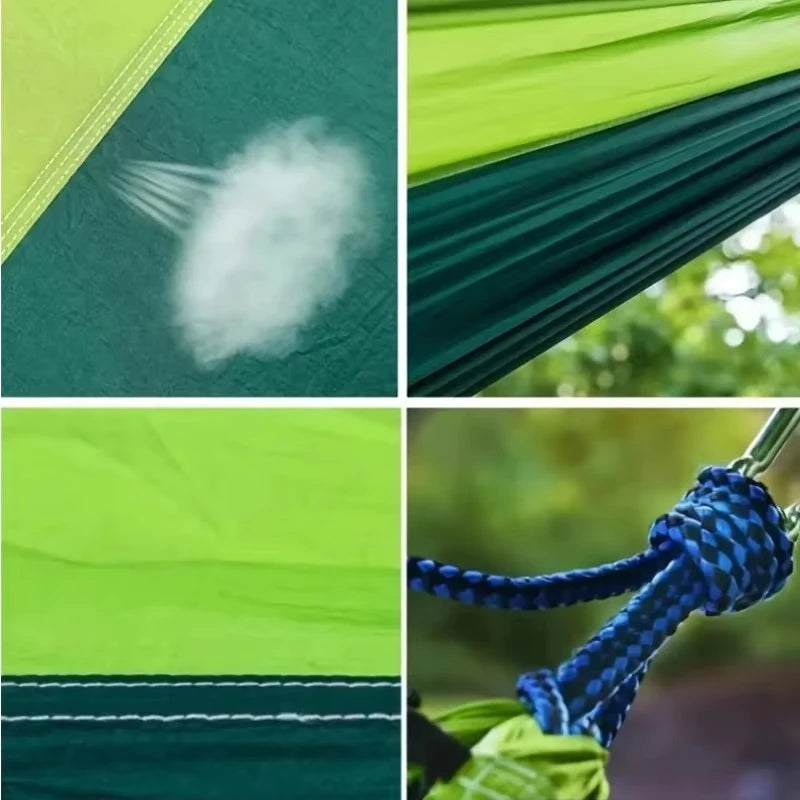 Outdoor Camping Hammock with Hanging Straps for Backpacking Travel Beach Yard and Garden Nylon Parachute Portable Hanging Bed