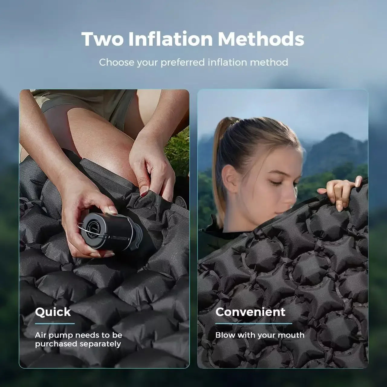 ZERO MATTRESS SLEEPING PAD With Nylon & TPU Material,Suitable for Camping, Picnic, Beach, Ergonomic Design,Water-Resistant