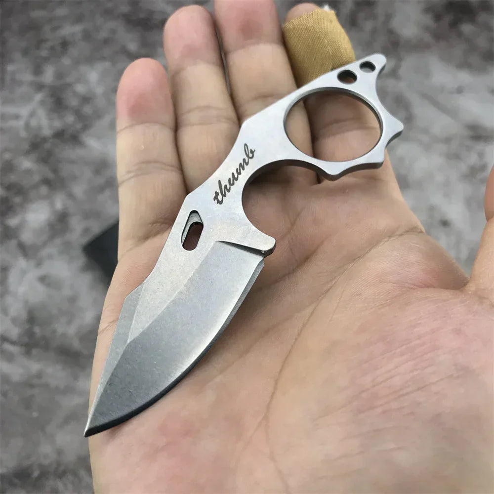 Pocket Fixed Blade Mini Neck Knife Small Lightweight Portable Outdoor Tactical Survival Knife EDC Multi Tool Keychain Knife