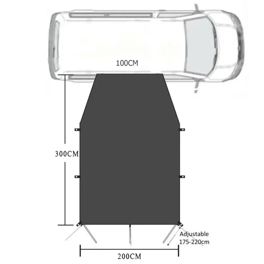 Camping Tent Automobile Suv Side Roof Top Awning Sun Canopy Sunshade For Motorhome Van Campervan Suv Black Car Awning